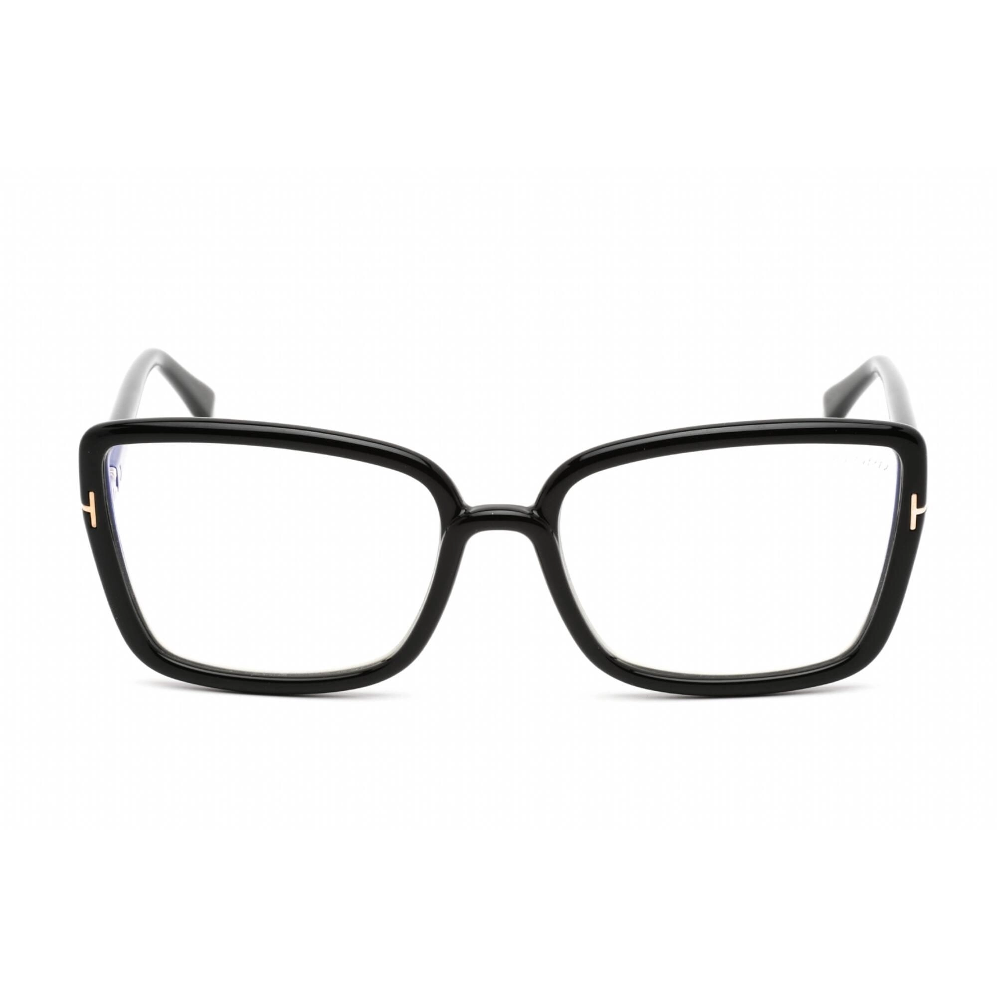Tom Ford Women's Eyeglasses - Butterfly Shape Shiny Black Plastic Frame | FT5813-B 001