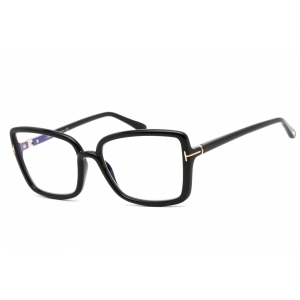Tom Ford Women's Eyeglasses - Butterfly Shape Shiny Black Plastic Frame | FT5813-B 001