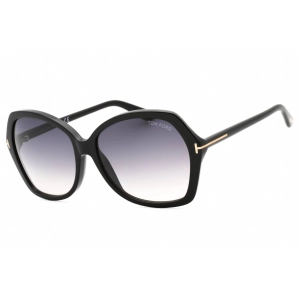 Tom Ford Women's Sunglasses - Shiny Black Acetate Butterfly Frame | FT0328 Carola 01B