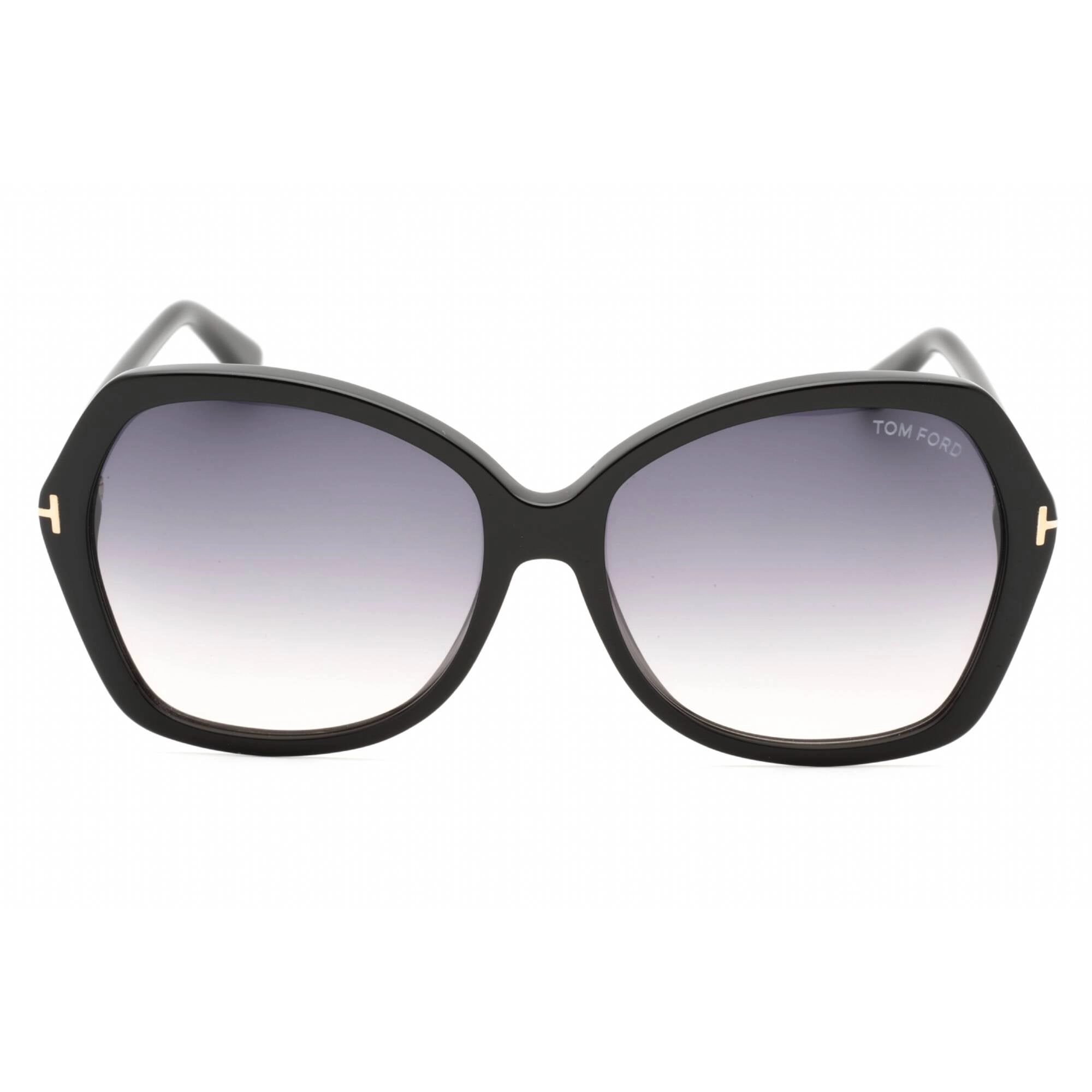 Tom Ford Women's Sunglasses - Shiny Black Acetate Butterfly Frame | FT0328 Carola 01B