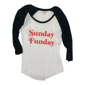Top 3/4 Sleeve By Express In Black & White, Size:Xs
