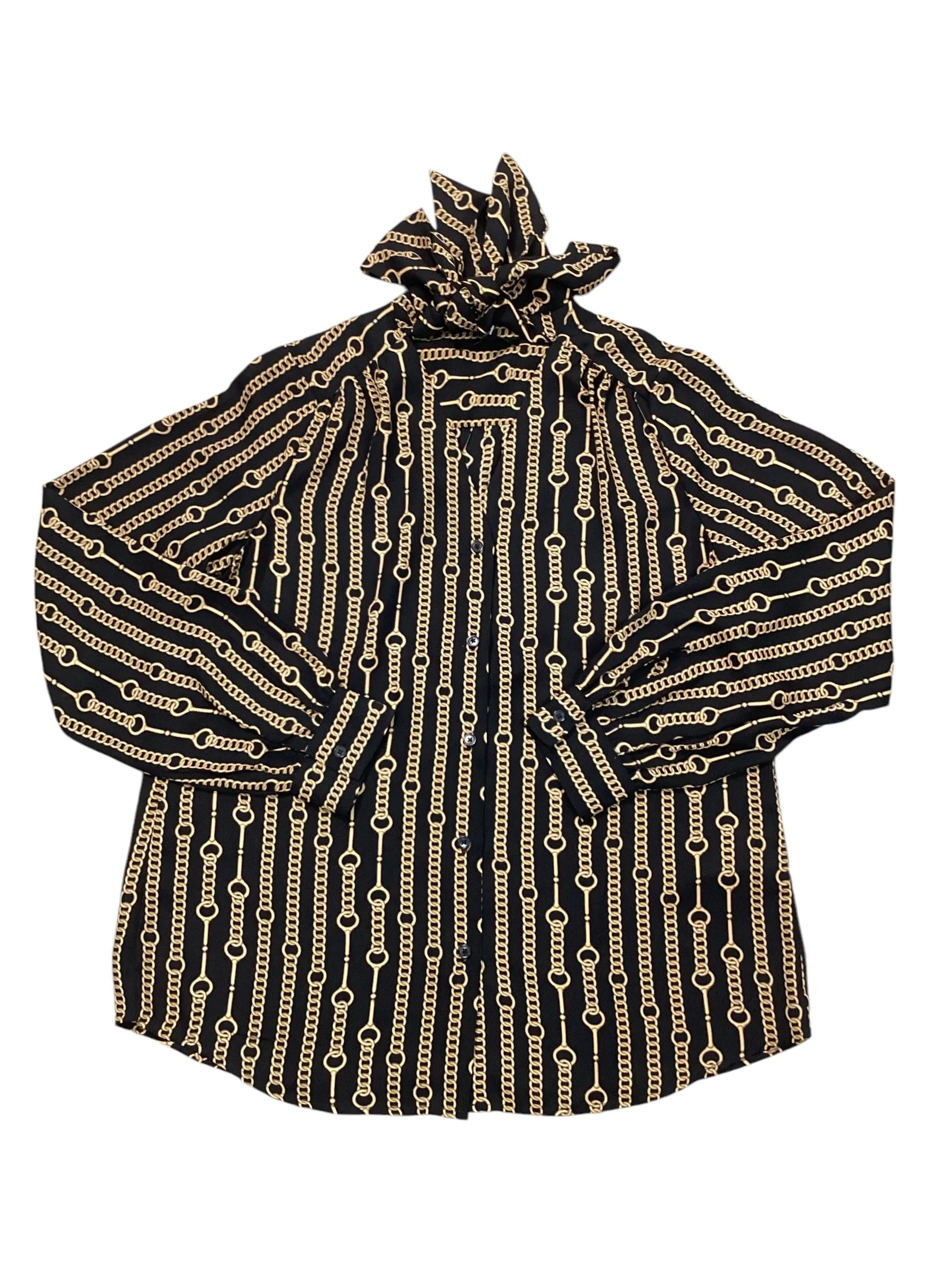 Top Ls By Banana Republic In Black & Gold, Size:S