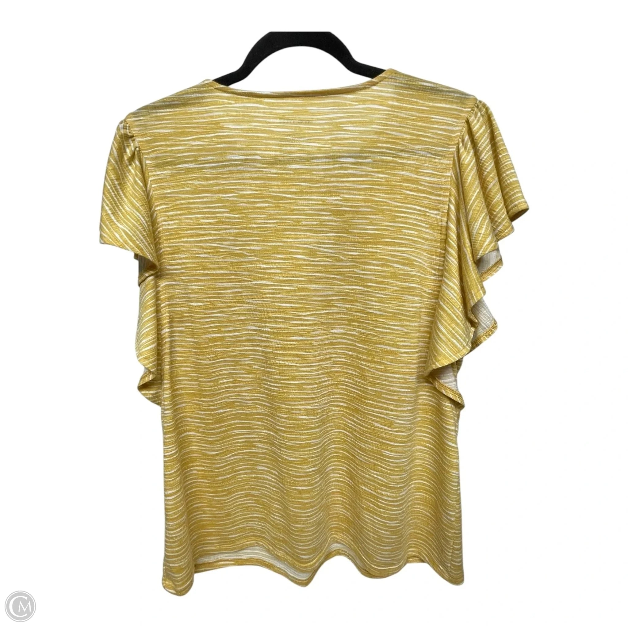 Top Short Sleeve By Nine West In Yellow, Size: L