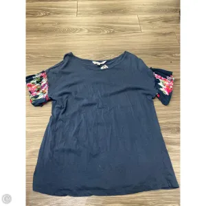Top Short Sleeve By Rebecca Malone In Blue, Size: L