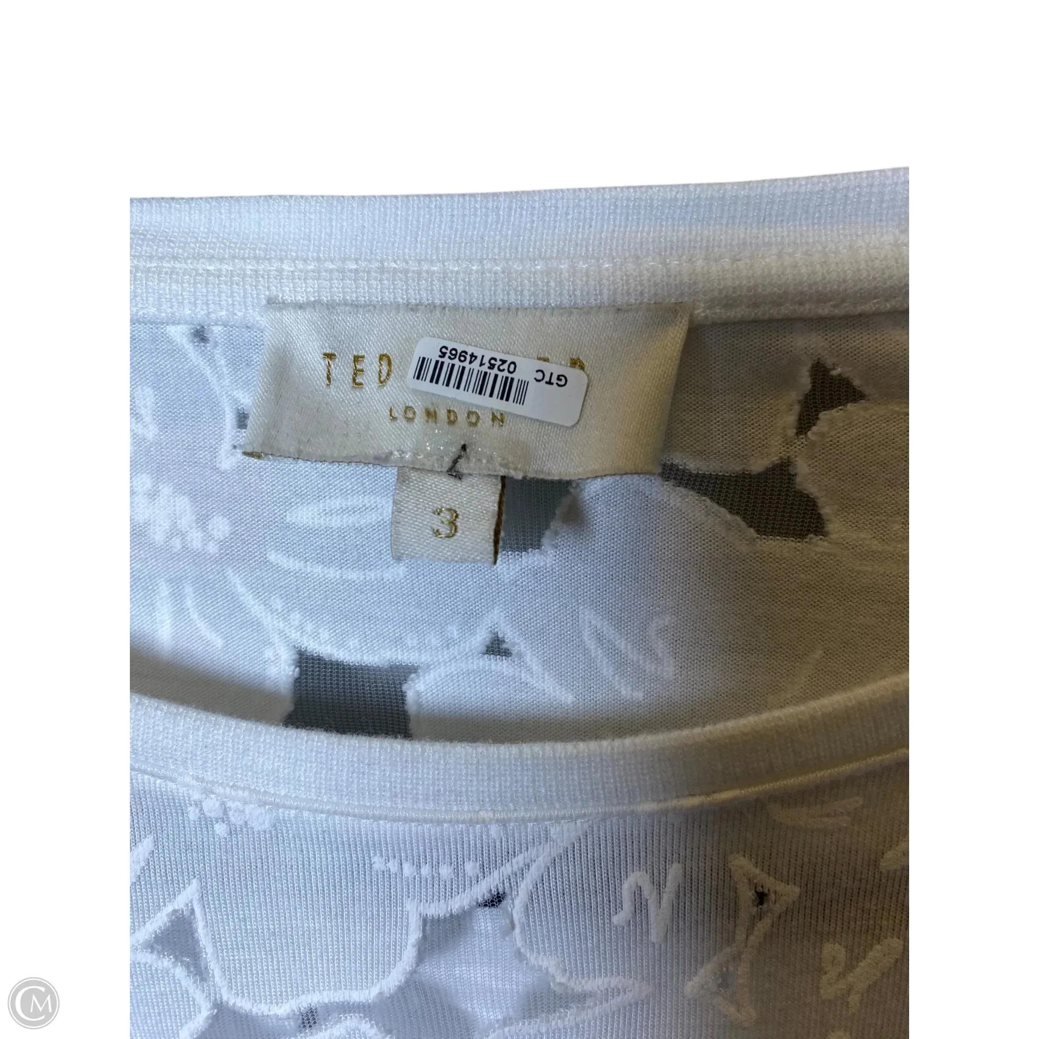 Top Sleeveless By Ted Baker In White, Size: 30
