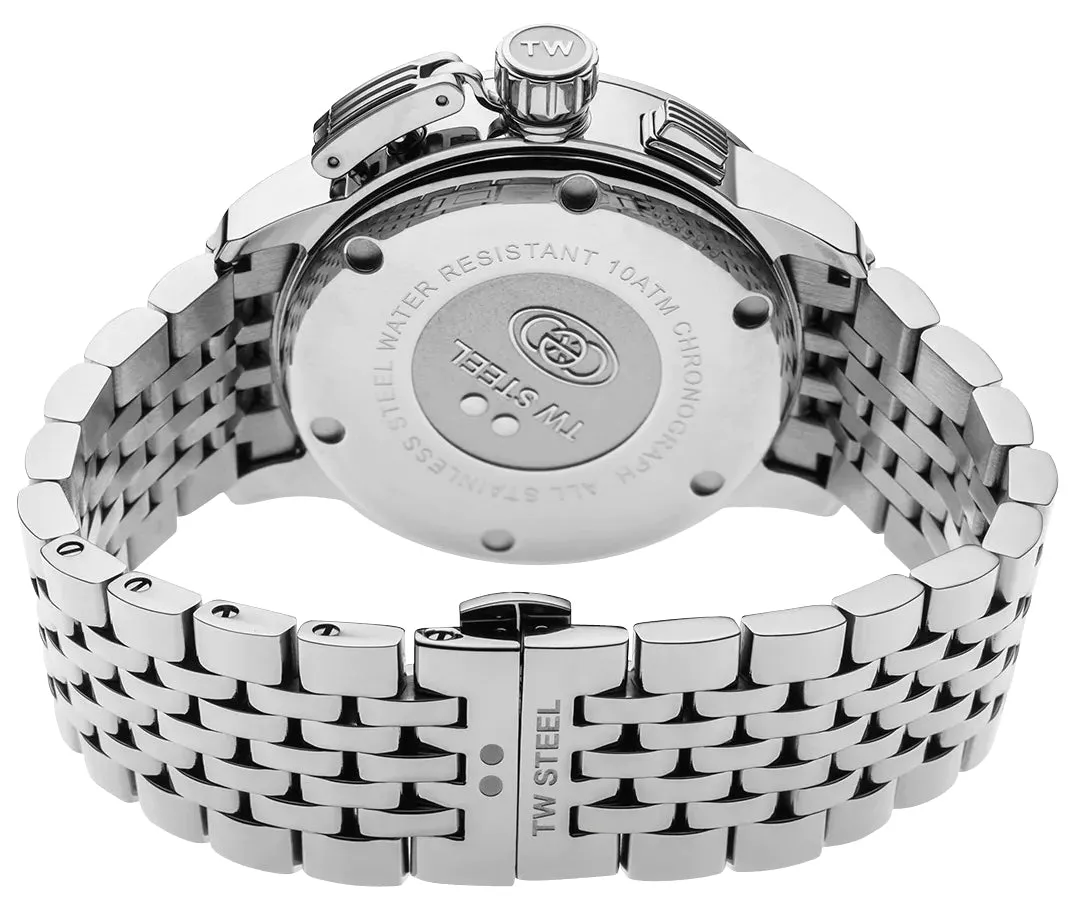 TW Steel CEO Adesso Chronograph Stainless Steel Blue Dial Date Quartz Mens Watch CE7022