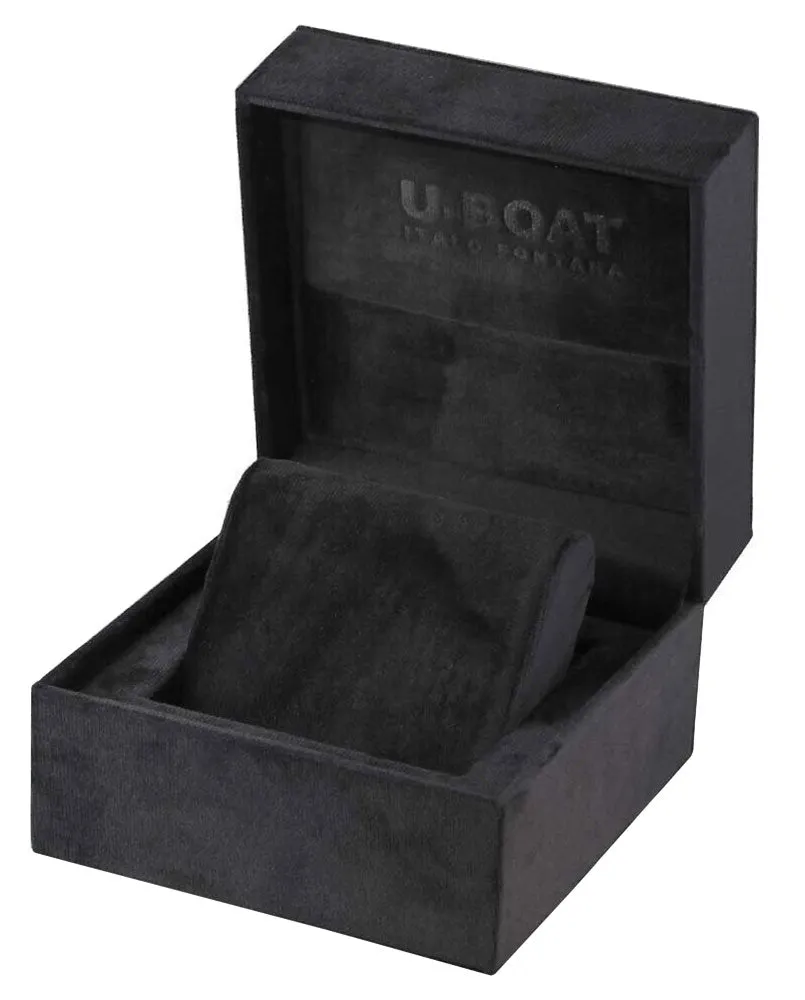 U-Boat Classico U-47 AS1 Automatic Stainless Steel Black Dial Brown Leather Strap Date Mens Watch 8105