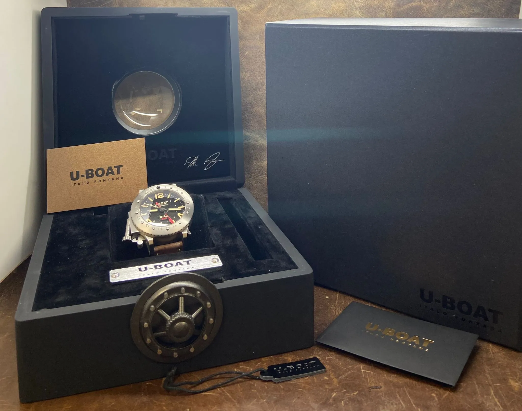 U-Boat U-42 GMT Limited Edition 888pcs 8095 Black Dial Automatic Men's Watch