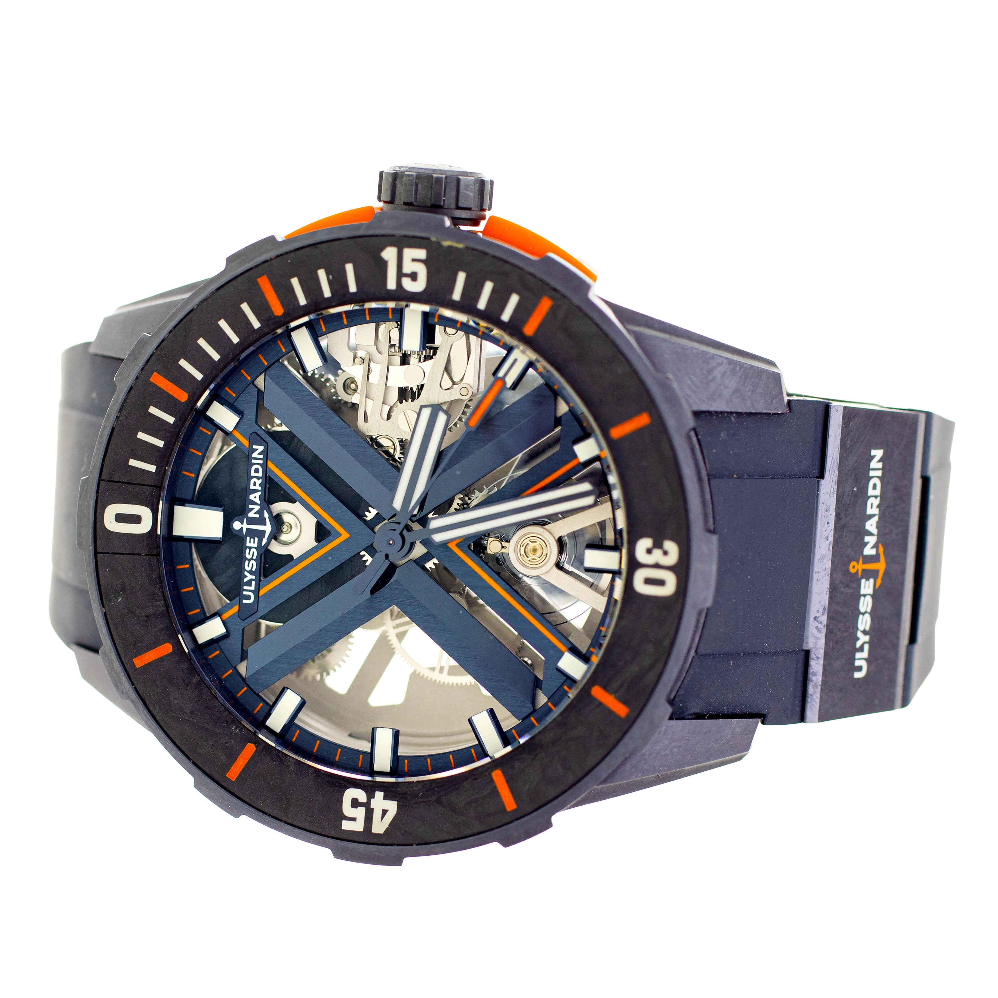 Ulysse Nardin Diver X Titanium Blue Skeleton 44mm 3723-170LE-3A-BLUE Full Set