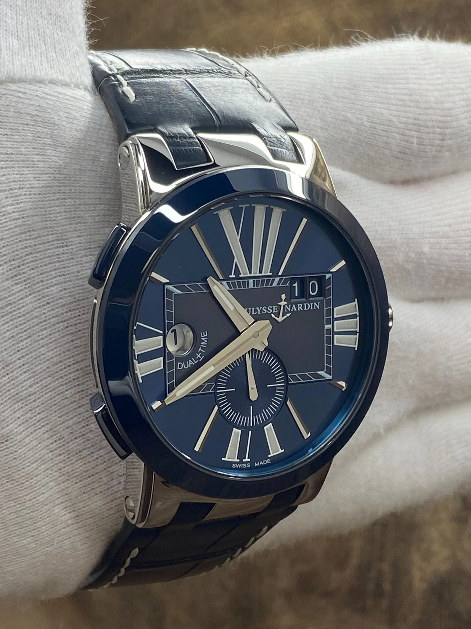 Ulysse Nardin Executive Dual Time 243-00 Blue Dial Automatic Men's Watch