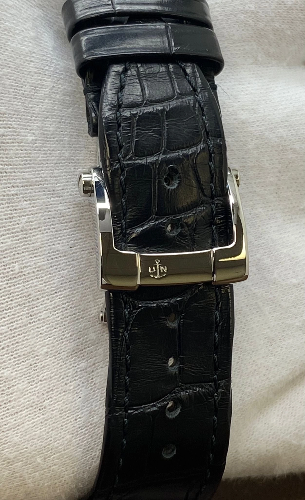 Ulysse Nardin Marine Chronograph Factory Warranty 1503-150 Black Dial Automatic Men's Watch