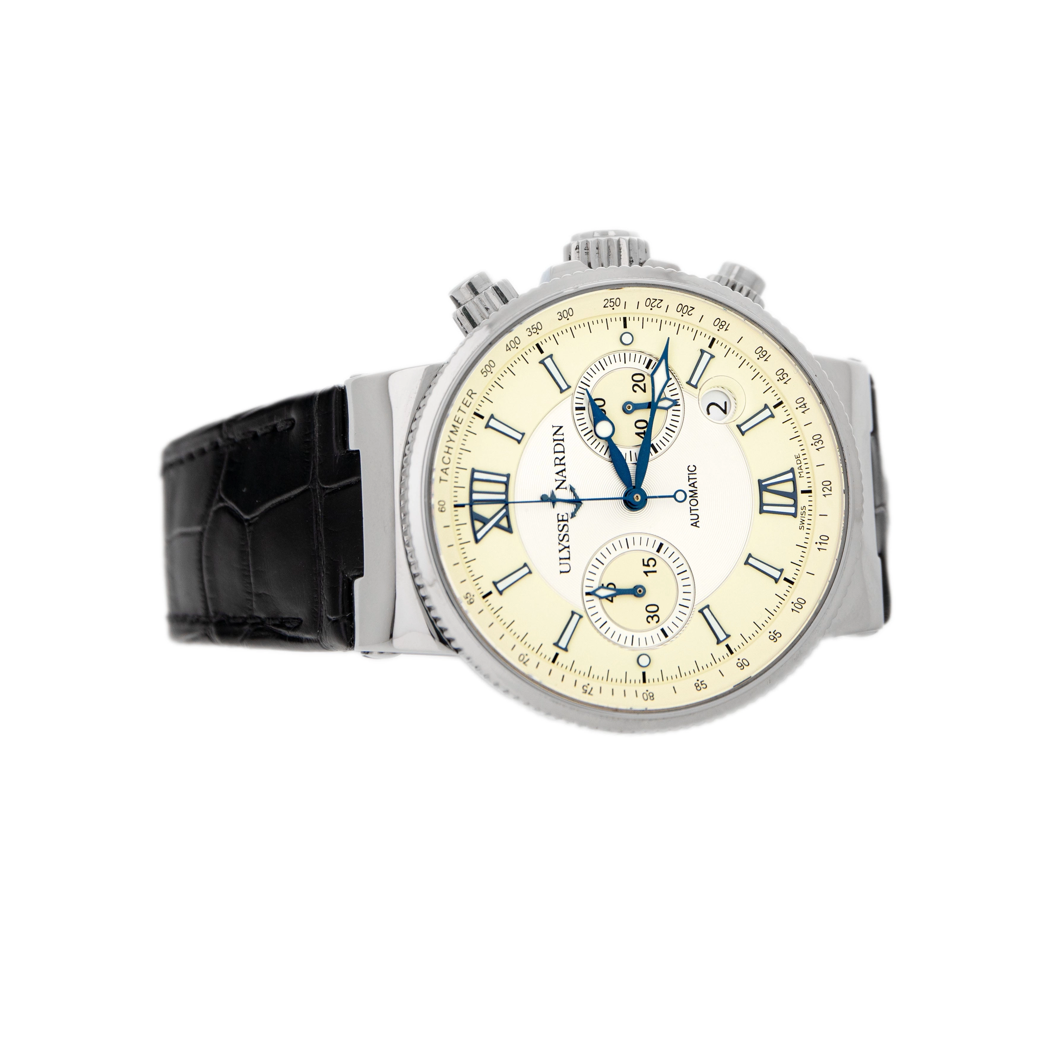 Ulysse Nardin Maxi Marine Chronograph Stainless Steel Cream Dial 41mm 353-66