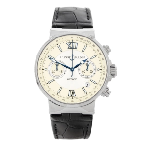 Ulysse Nardin Maxi Marine Chronograph Stainless Steel Cream Dial 41mm 353-66