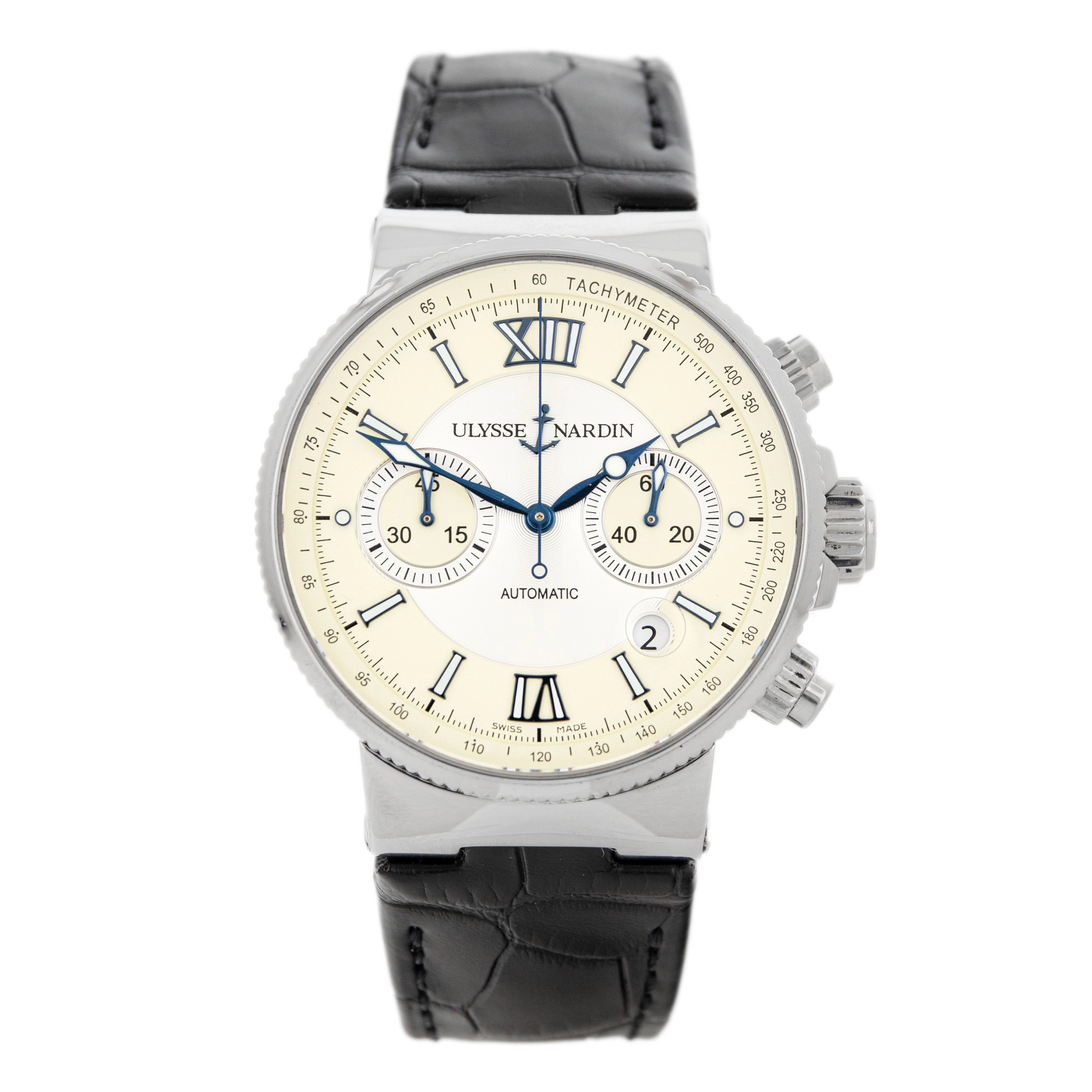 Ulysse Nardin Maxi Marine Chronograph Stainless Steel Cream Dial 41mm 353-66