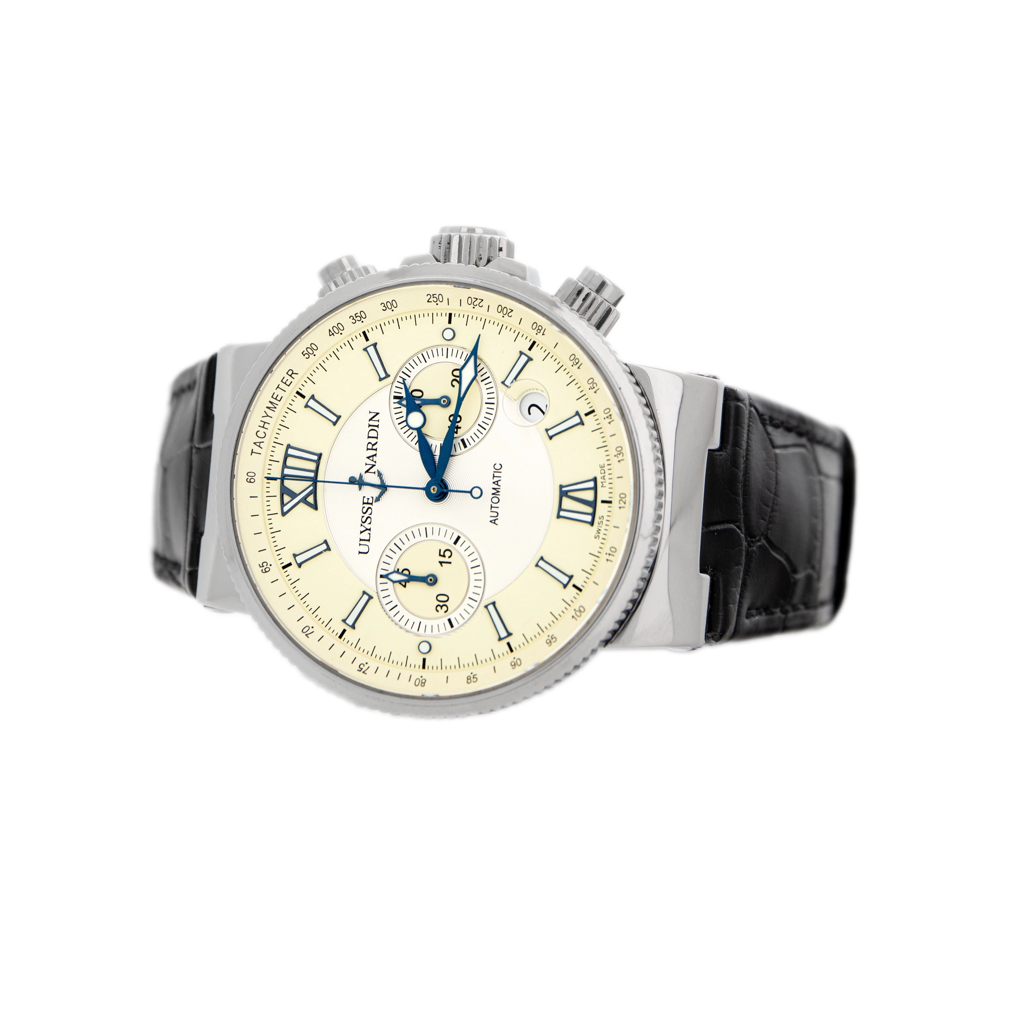 Ulysse Nardin Maxi Marine Chronograph Stainless Steel Cream Dial 41mm 353-66