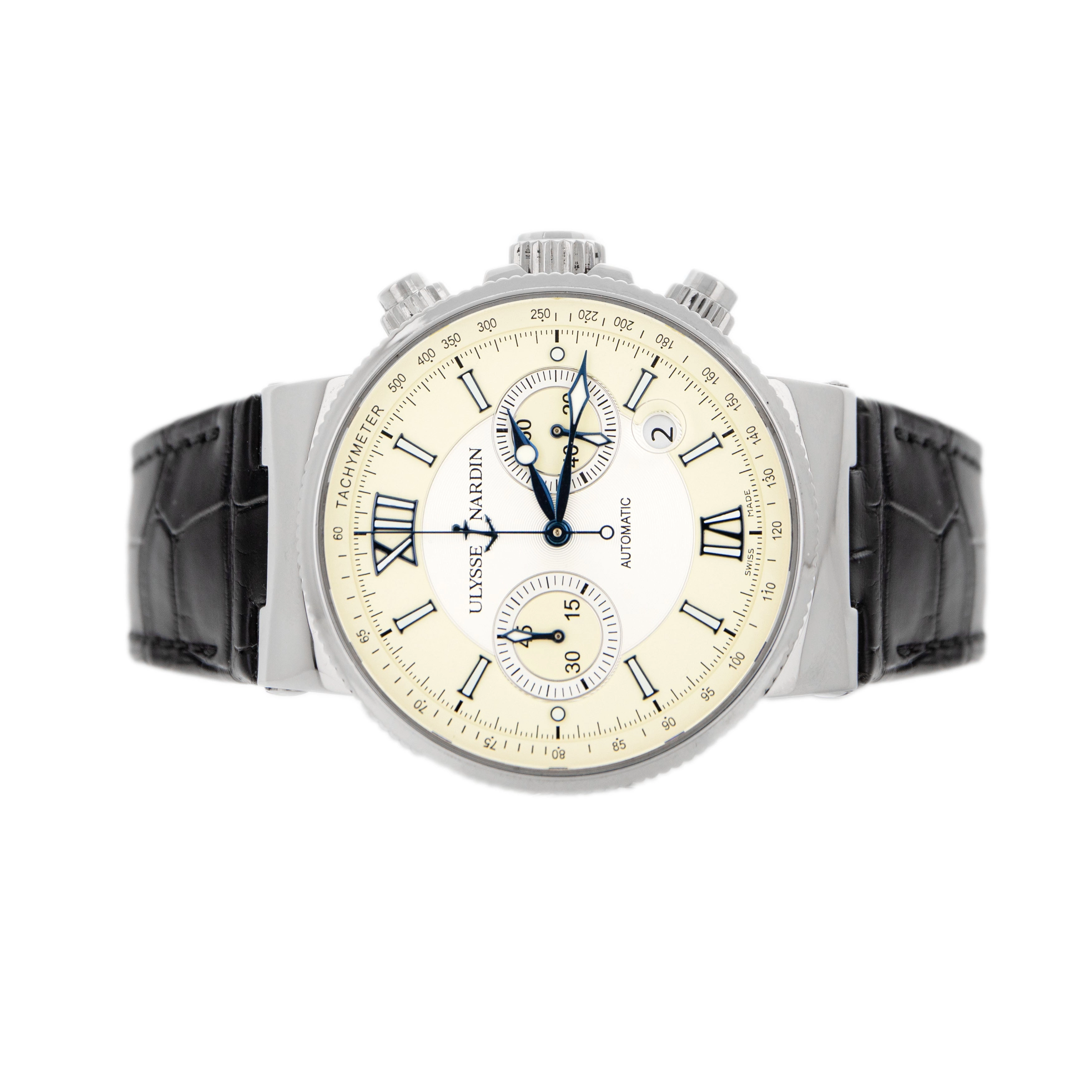 Ulysse Nardin Maxi Marine Chronograph Stainless Steel Cream Dial 41mm 353-66