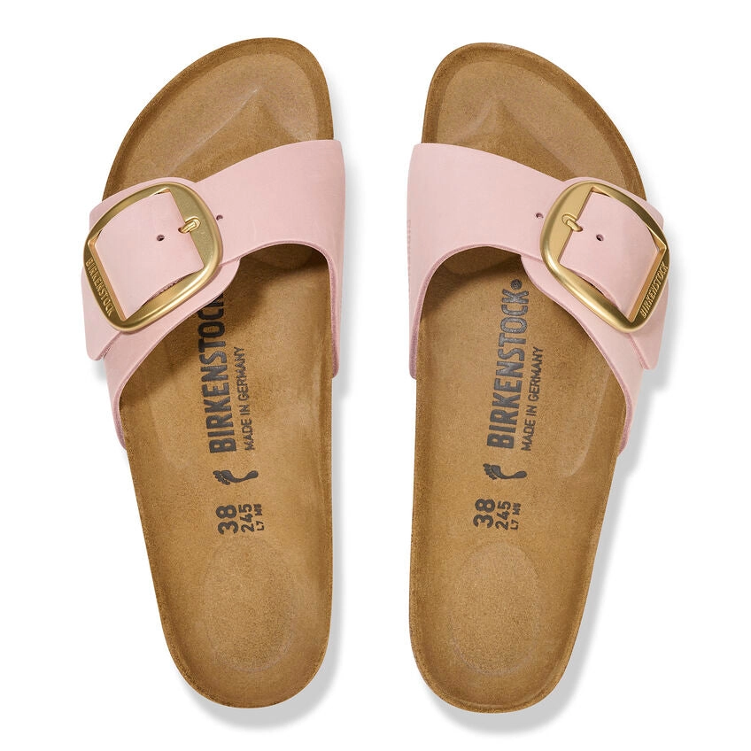 Unisex Madrid Big Buckle Natural Leather Patent  Soft Pink Medium/Narrow