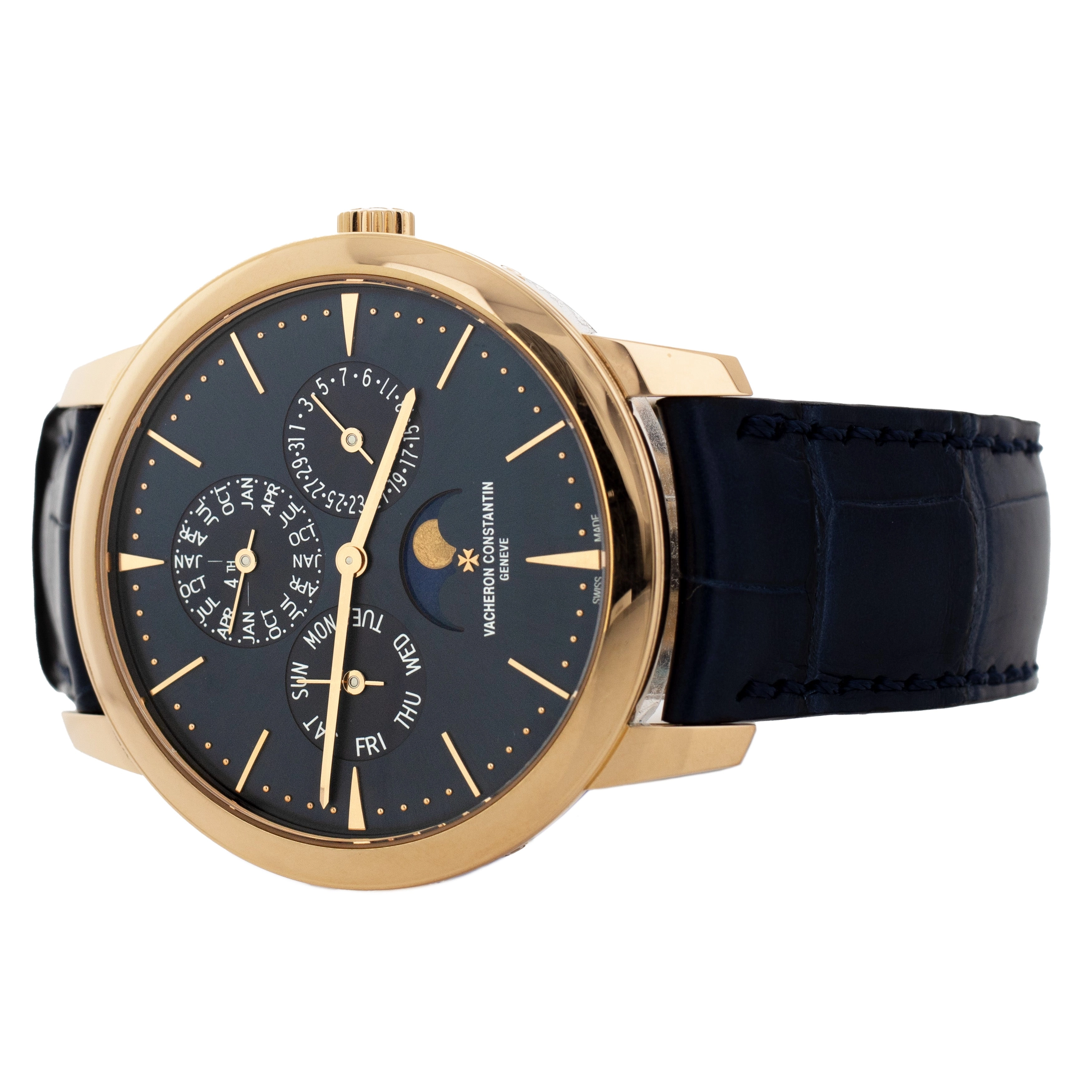 Vacheron Constantin Patrimony Perpetual Calendar Ultra-Thin Rose Gold Blue Dial 41mm 43175/000R-B519