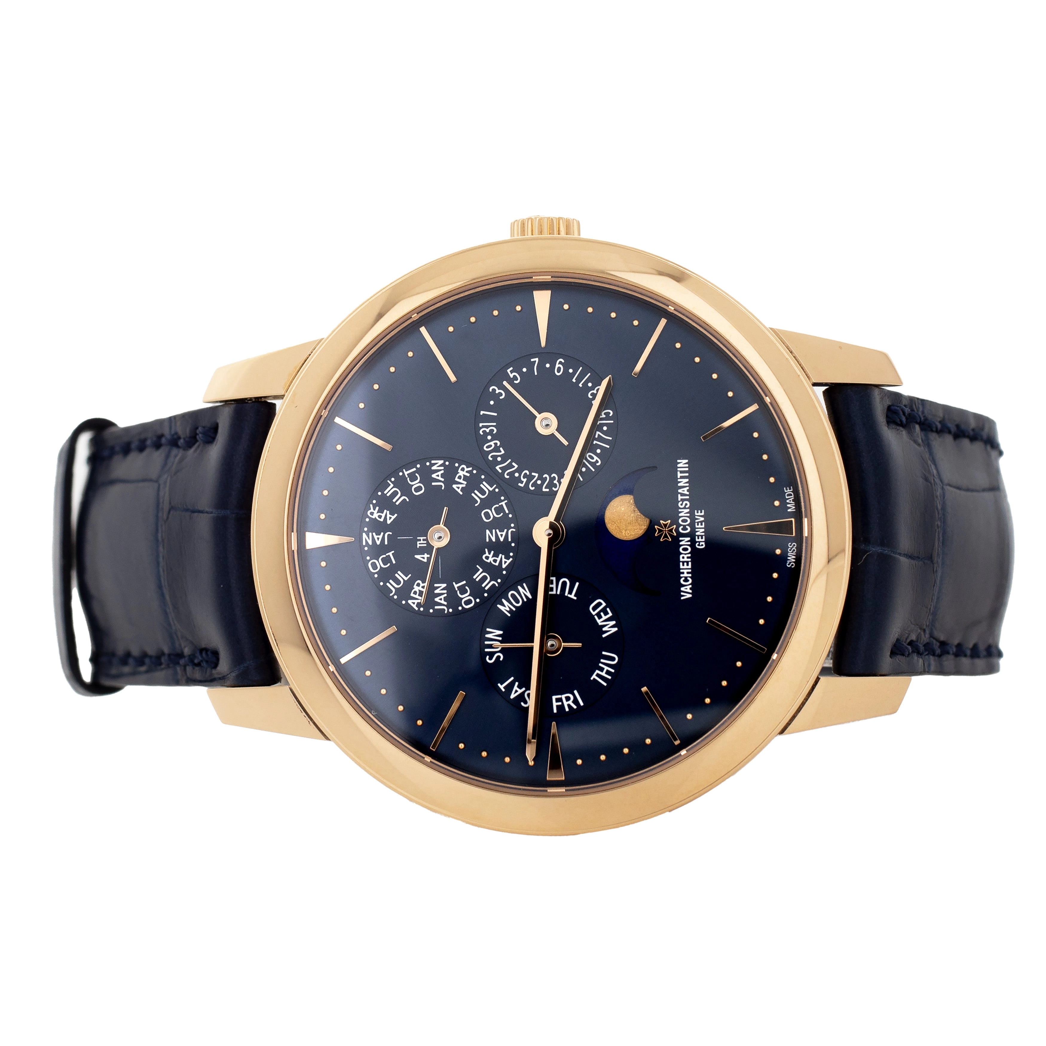 Vacheron Constantin Patrimony Perpetual Calendar Ultra-Thin Rose Gold Blue Dial 41mm 43175/000R-B519