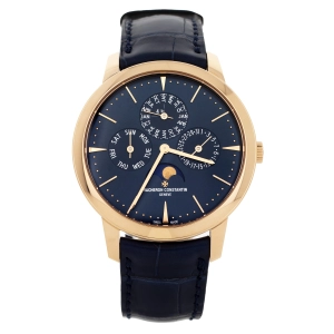 Vacheron Constantin Patrimony Perpetual Calendar Ultra-Thin Rose Gold Blue Dial 41mm 43175/000R-B519