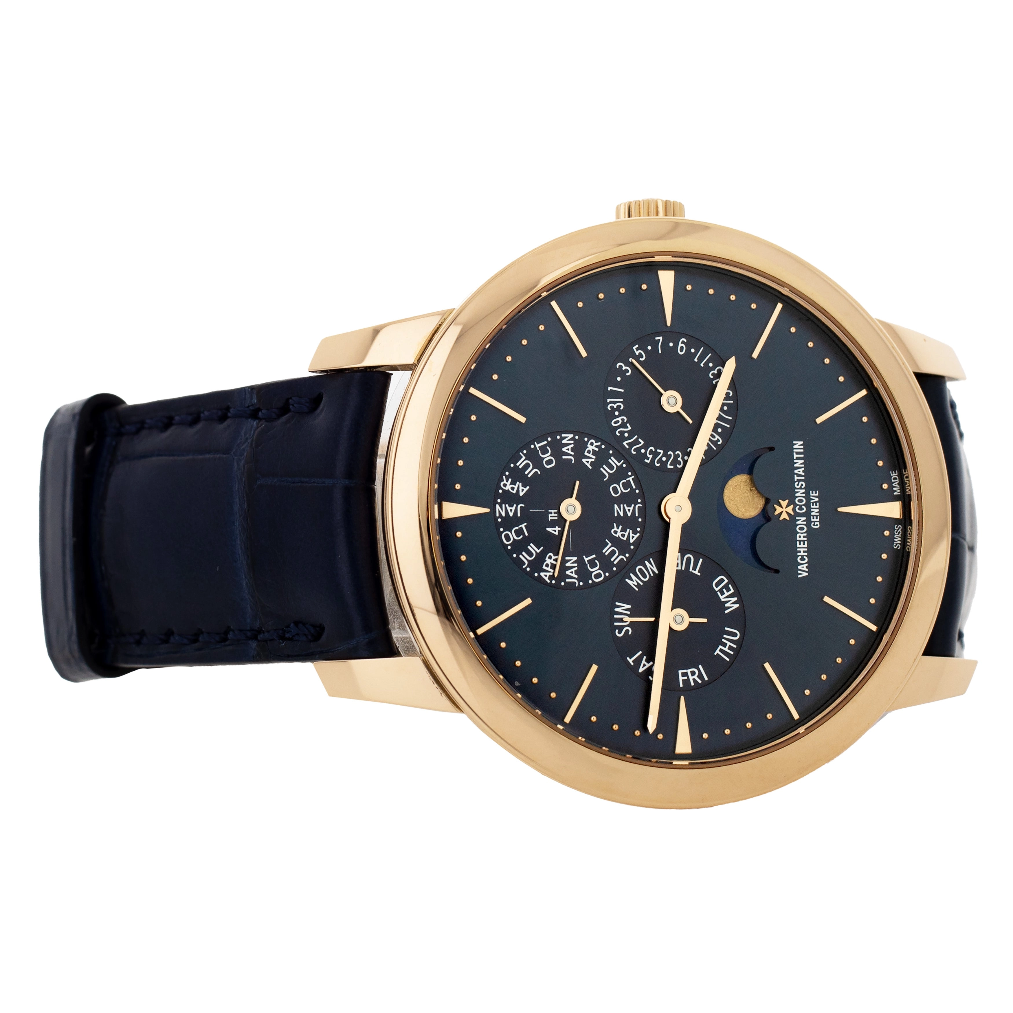 Vacheron Constantin Patrimony Perpetual Calendar Ultra-Thin Rose Gold Blue Dial 41mm 43175/000R-B519