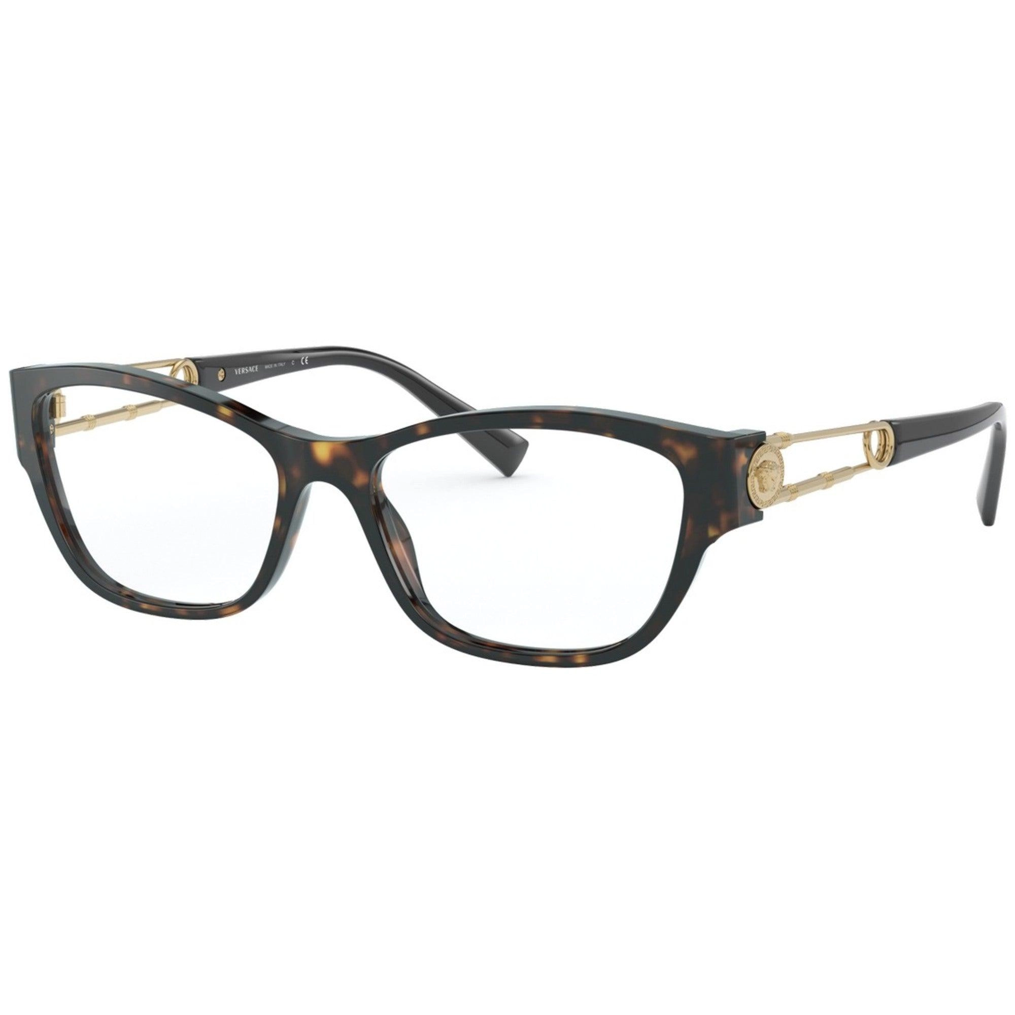 Versace Women's Eyeglasses - Full Rim Havana Plastic Cat Eye | VERSACE 0VE3288 108