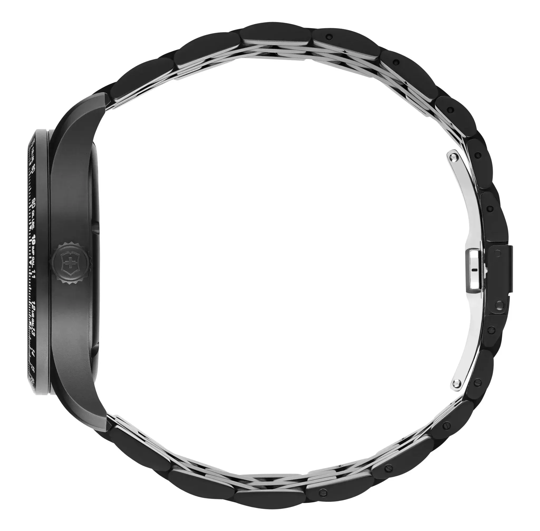 Victorinox Swiss Army Airboss Mechanical Automatic Black Stainless Steel Black Dial Date Mens Watch 241974