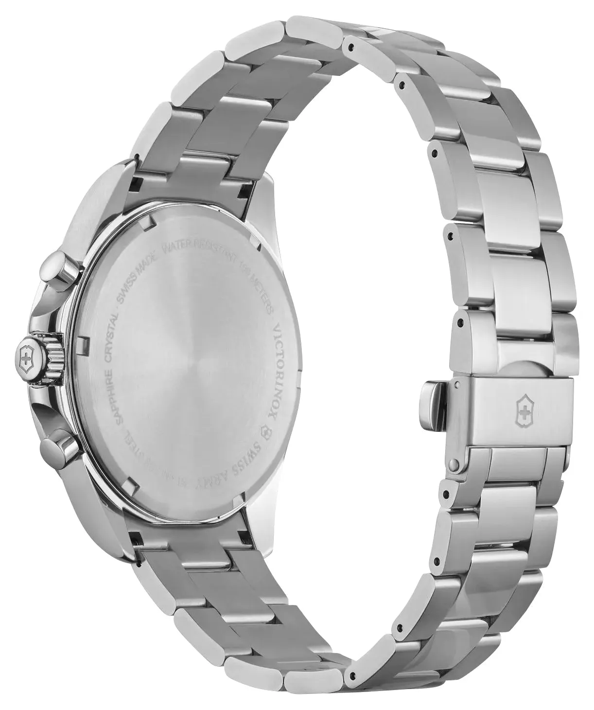 Victorinox Swiss Army Fieldforce Chronograph Stainless Steel Black Dial Date Quartz Mens Watch 241855