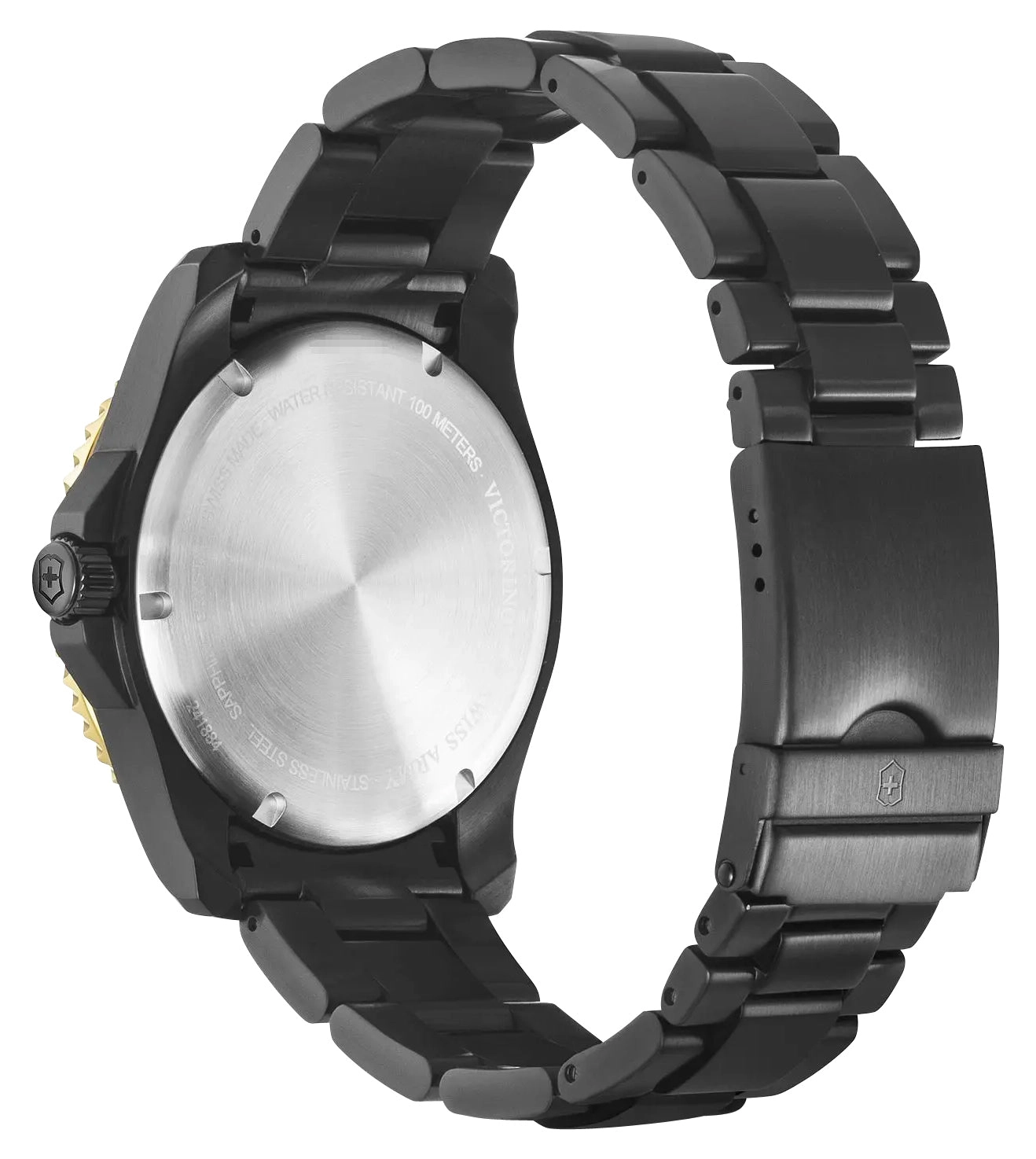Victorinox Swiss Army Maverick Large Black Stainless Steel Black Dial Date Quartz Mens Watch 241884